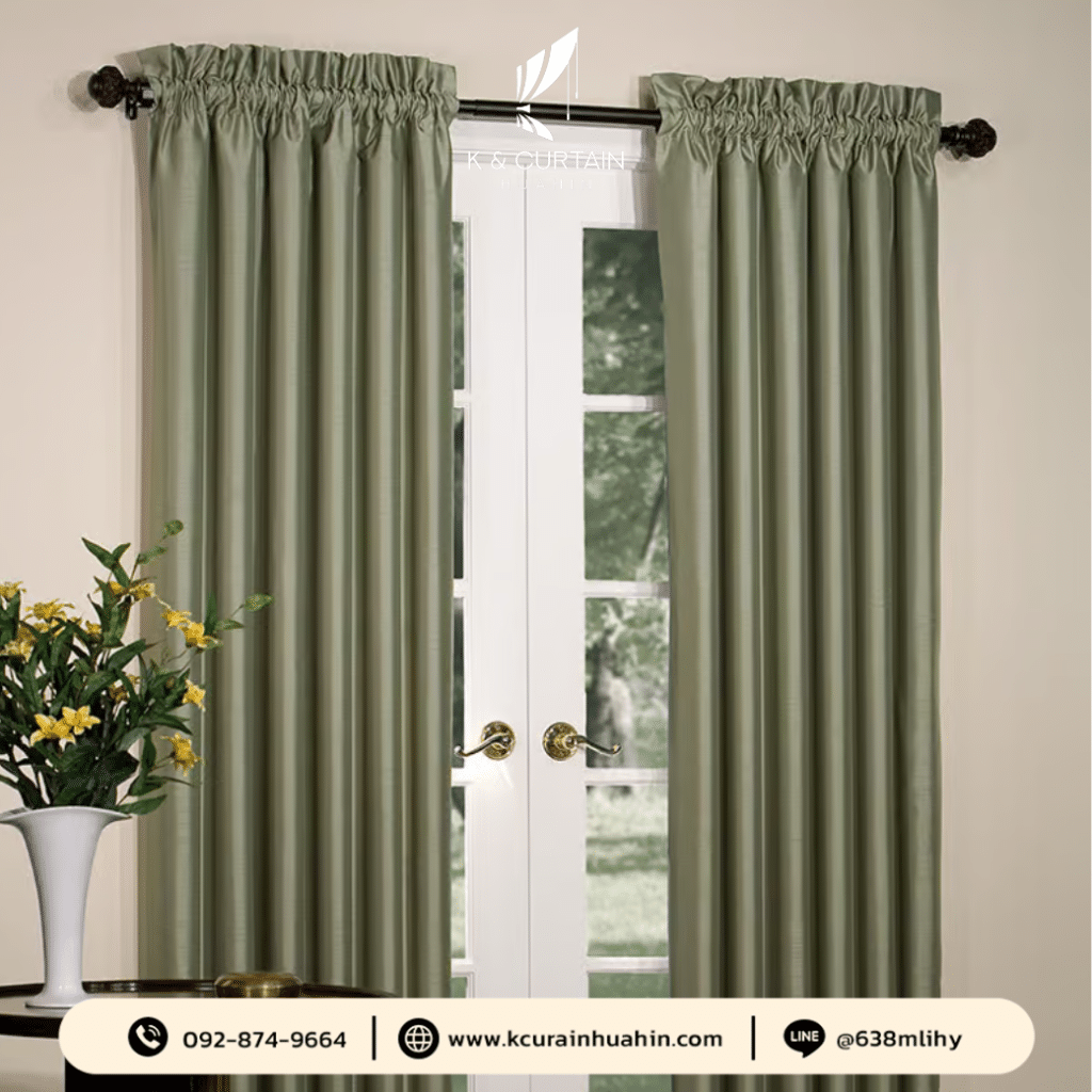 8. ผ้าม่านแป๊บ (Rod pocket curtains) 